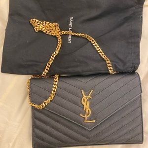 Authentic Saint Laurent envelope chain crossbody bag
